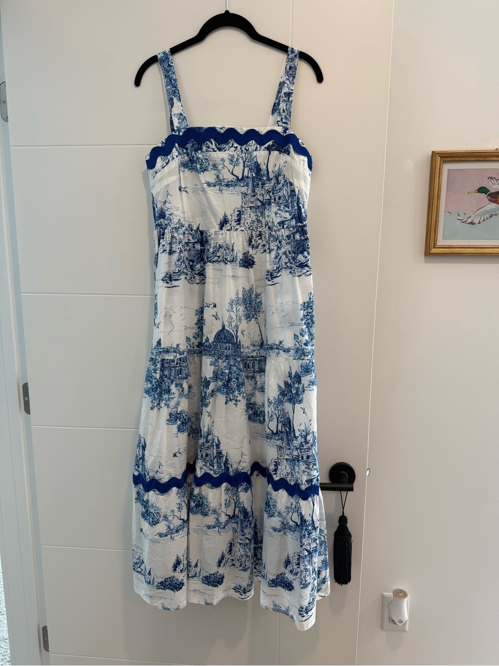 Blue and White Toile Maxi Sundress